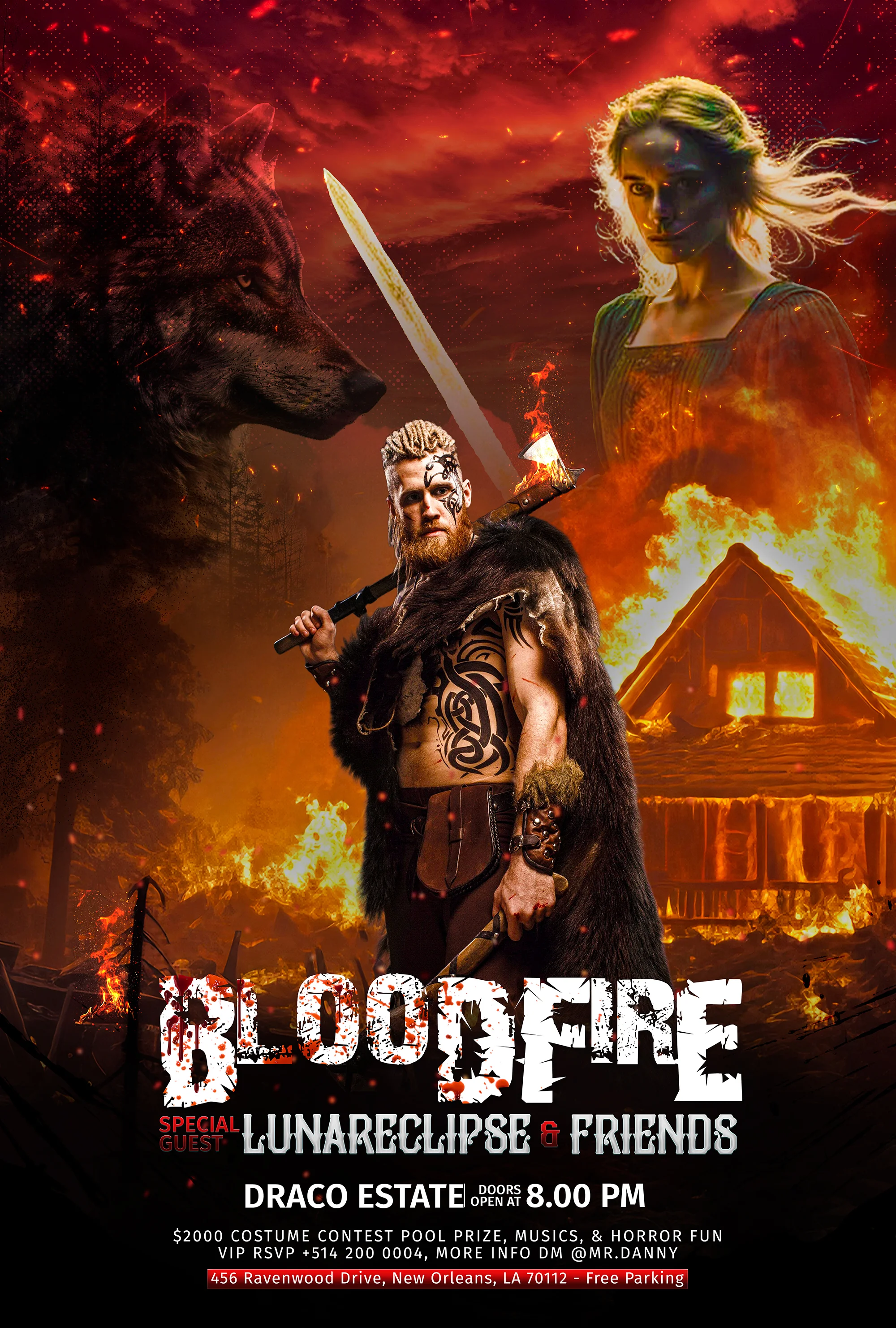Bloodfire Movie Poster Design – Action Theme