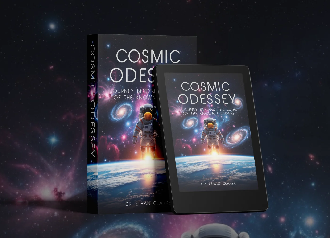 Sci-Fi Book Cover Design – Cosmic Odyssey