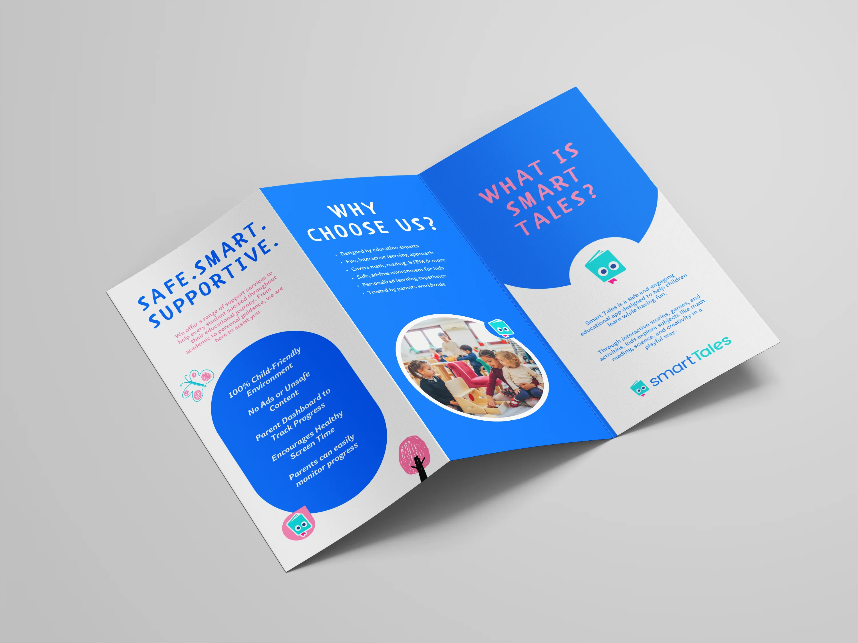 Tri-Fold Brochure Design for SmartTales Education App