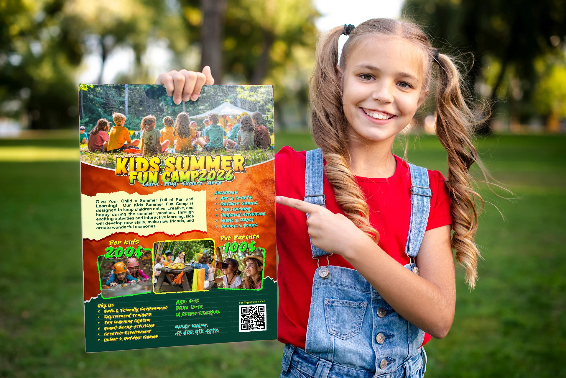 Kids Summer Camp 2026 Flyer Design