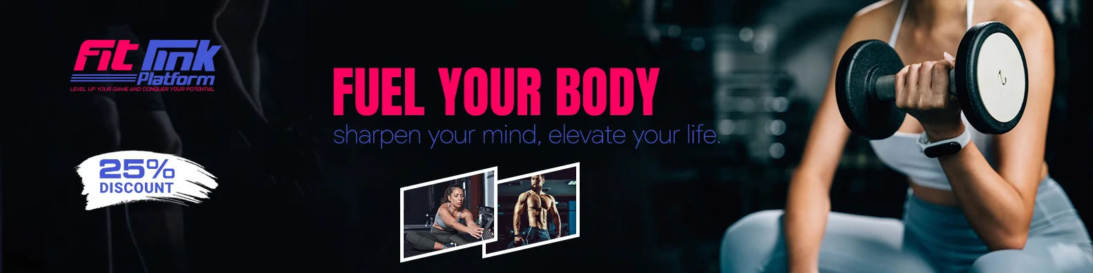 LinkedIn Header Design for FitTink Platform – Fuel Your Body