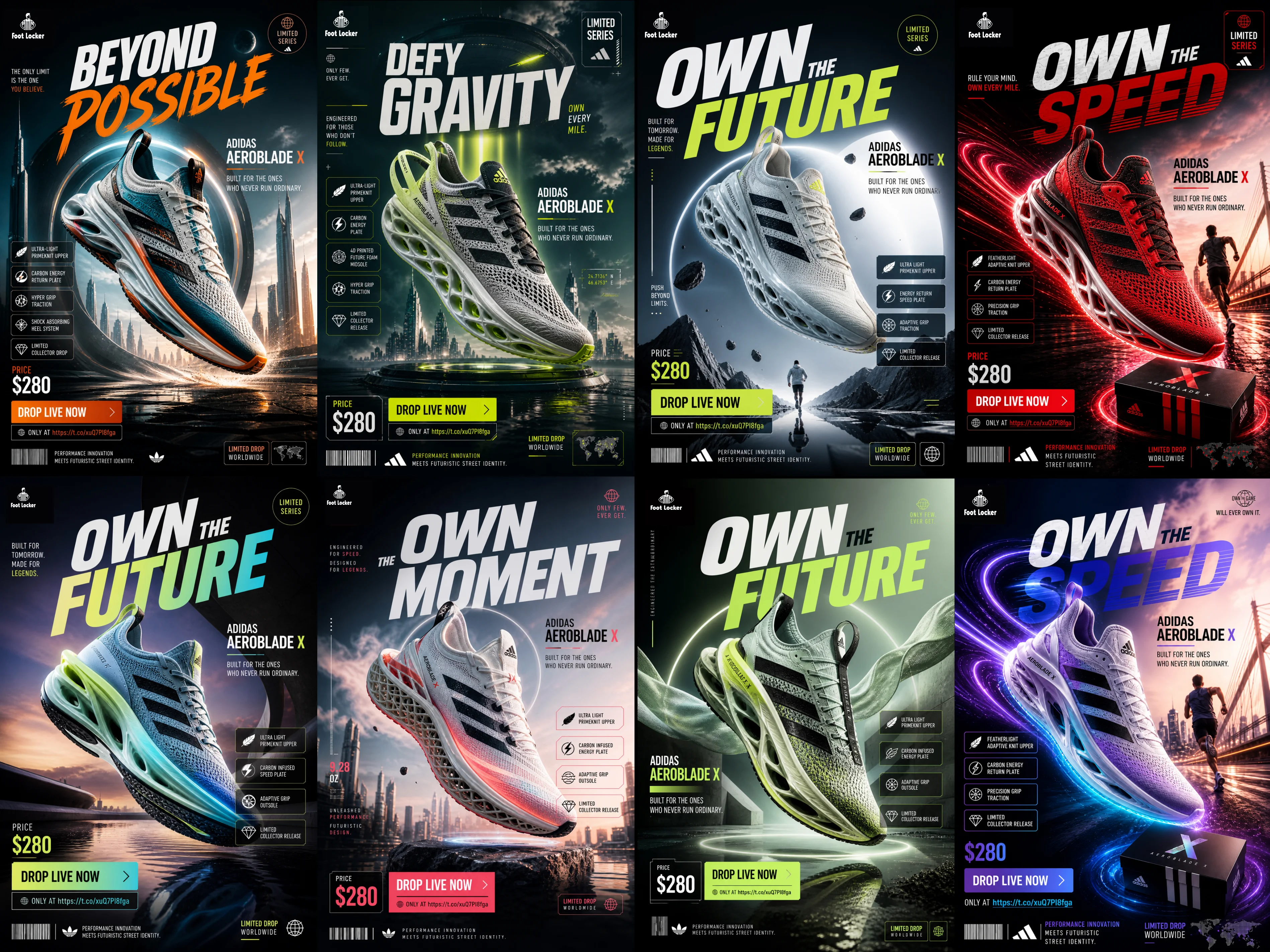 Shoes Social Media Post Design for Foot Locker – Adidas Aeroblade X