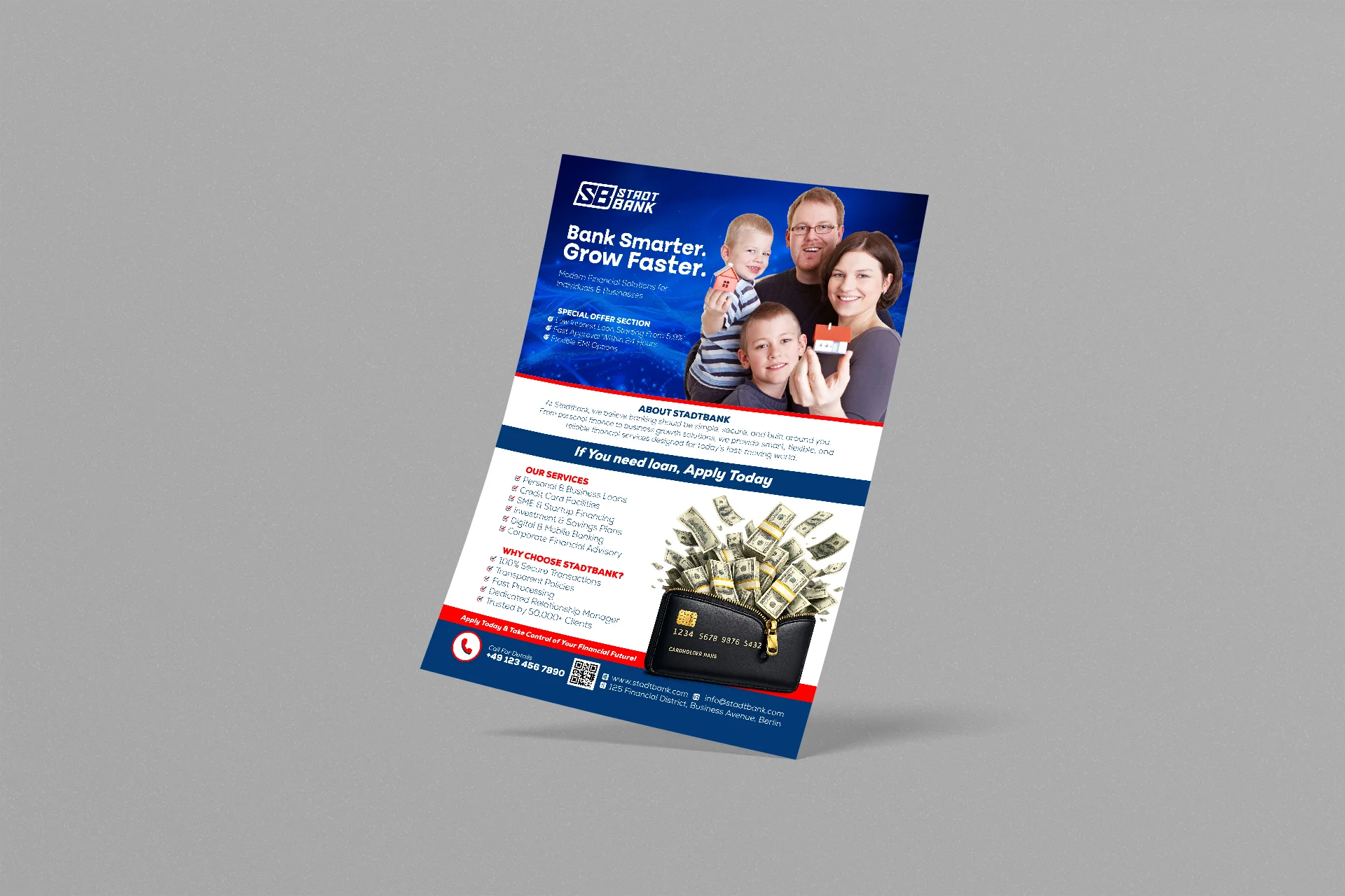 Bank Service Promotional Flyer Design