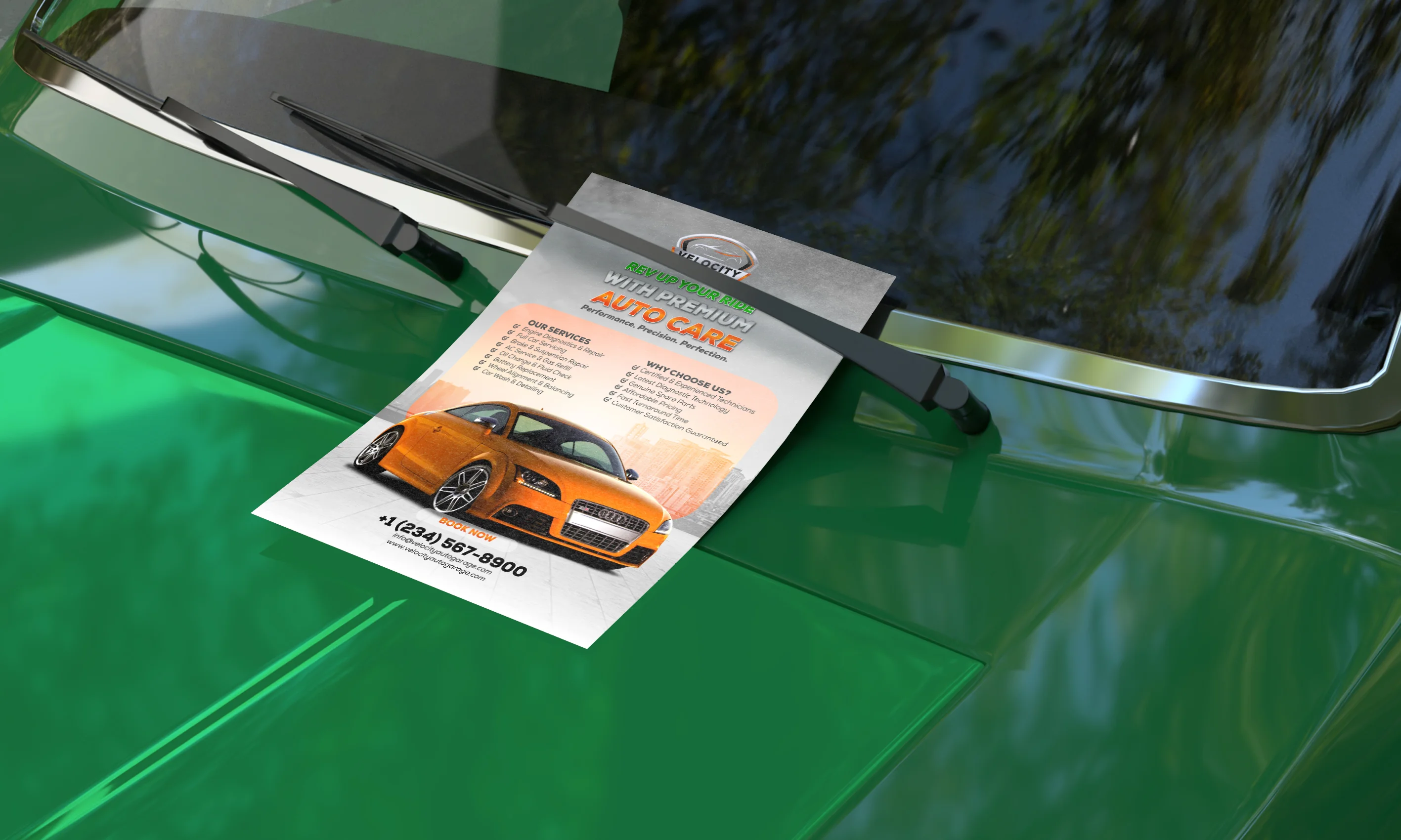 Auto Car Service Promotional Flyer Design