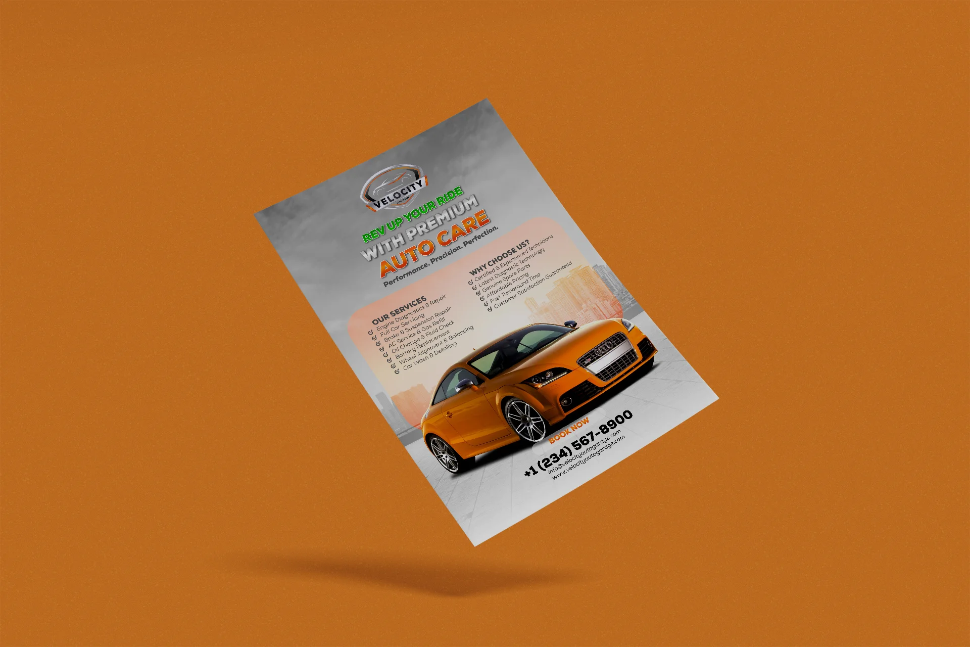 Auto Car Service Promotional Flyer Design