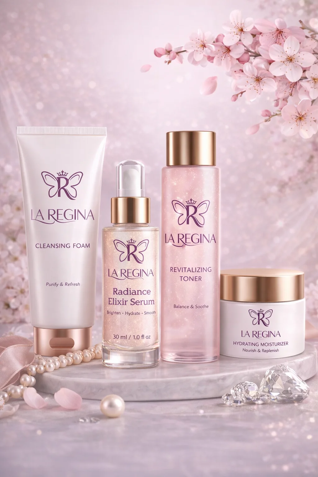 Skincare Label Design for La Regina