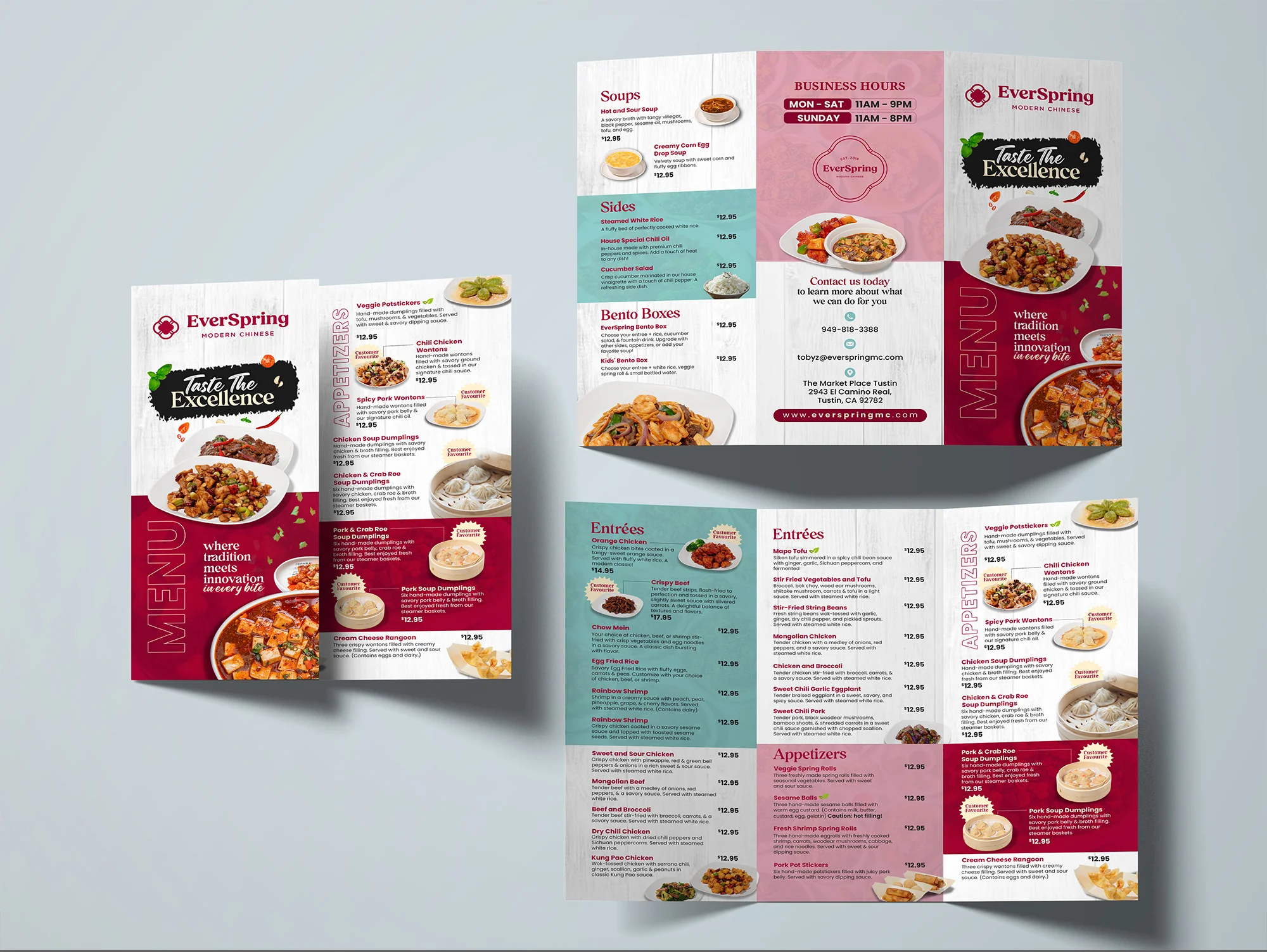 Evespring Modern Chinese Restaurant Menu Design