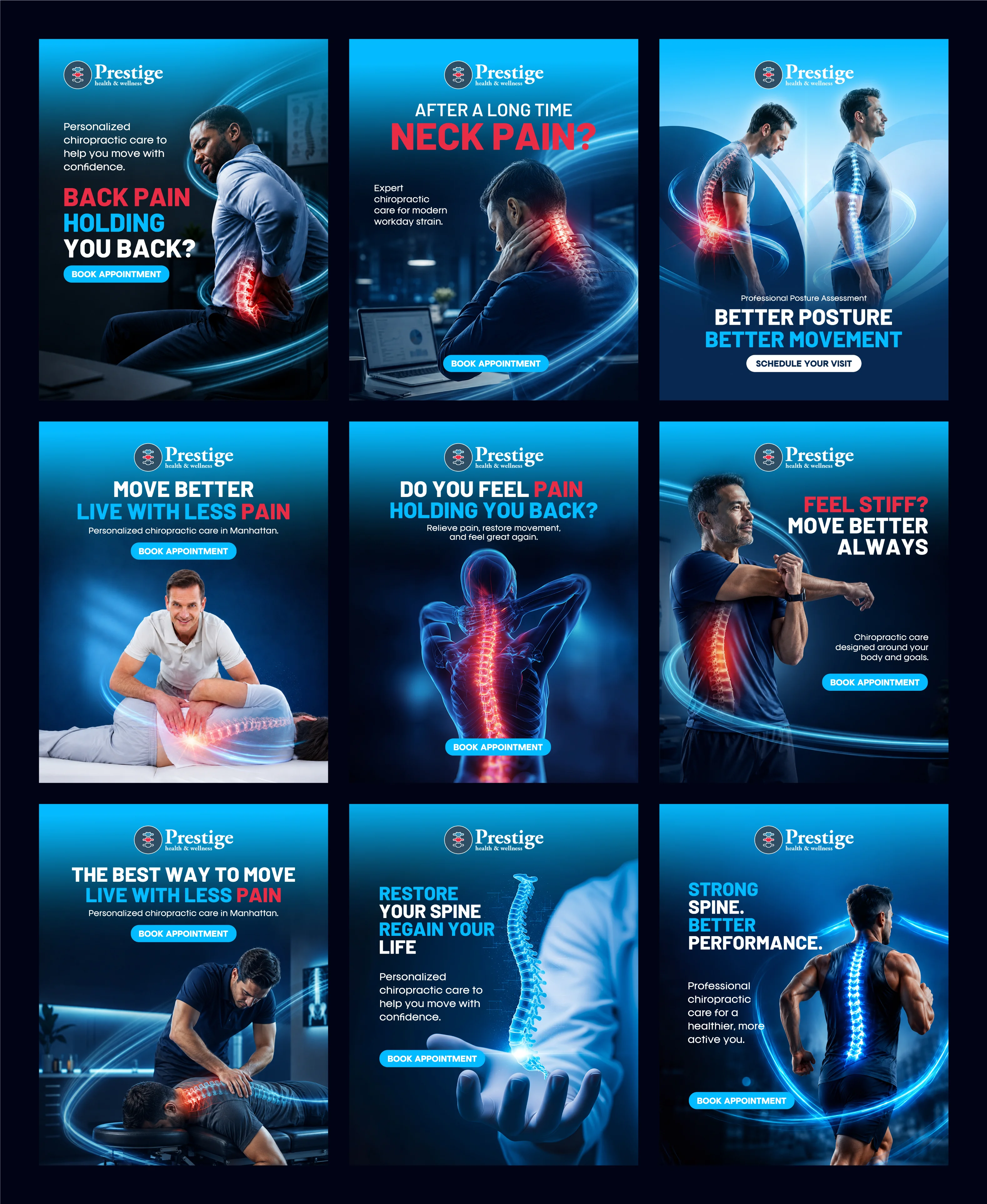Prestige Health & Wellness Chiropractic Care Social Media Ad Design